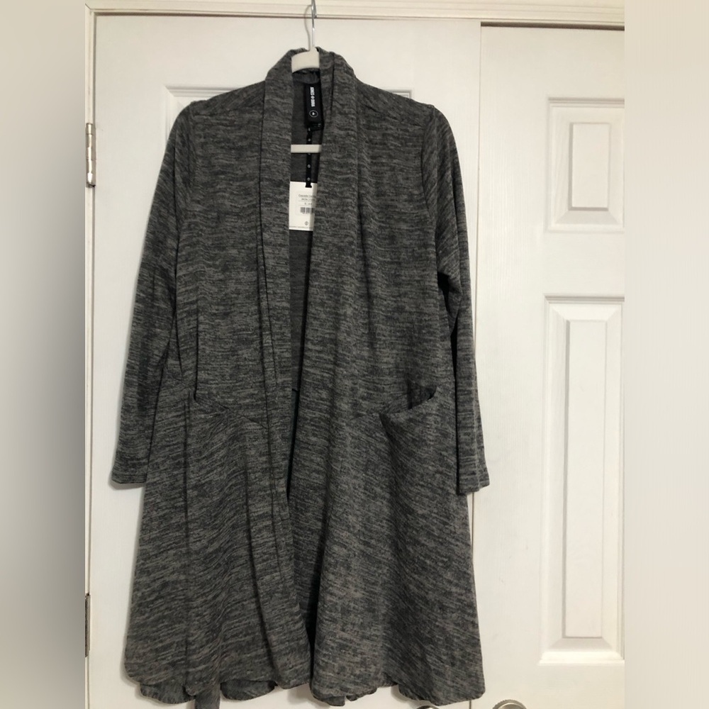 Agnes & Dora iron grey cascade open cardigan women’s size small 4-6 NWT